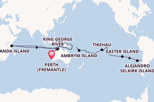 Round-the-World Trip from Perth (Fremantle), Australia with the Silver Cloud Expedition