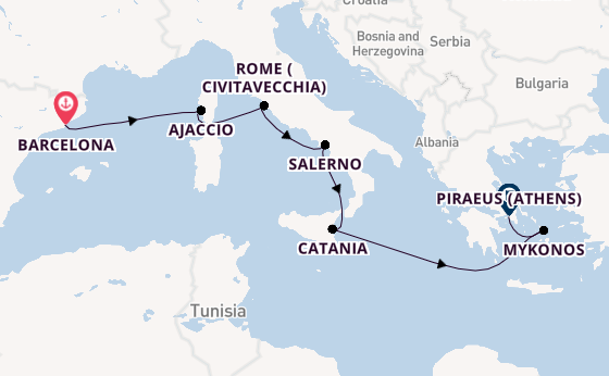Mediterranean from United Kingdom with the Scarlet Lady