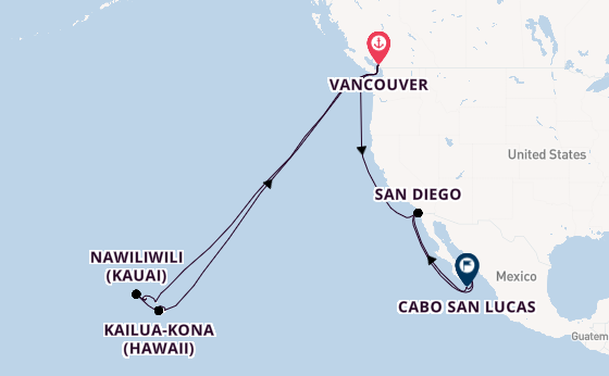 Hawaii from Vancouver, Canada with the Koningsdam