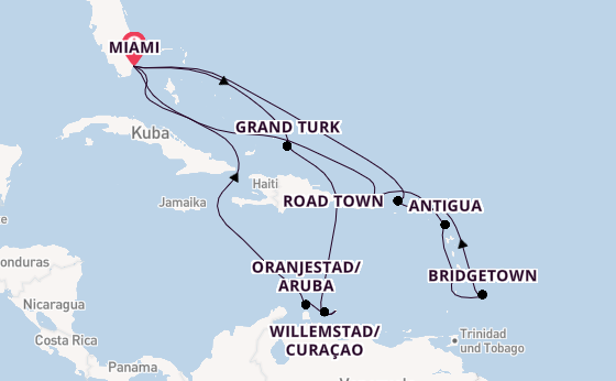 Karibik ab Miami auf der Queen Elizabeth