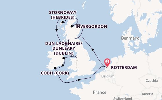 British Isles from Rotterdam, Netherlands with the Nieuw Statendam