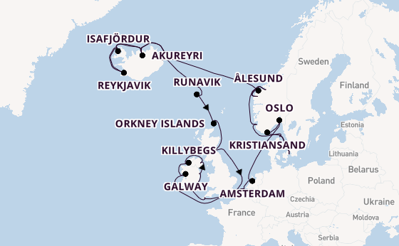 British Isles from Copenhagen, Denmark with the Caribbean Princess