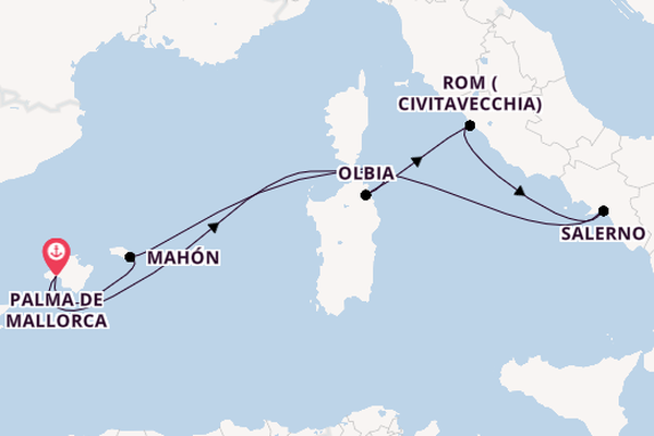 Westliches Mittelmeer ab Palma de Mallorca, Spanien auf AIDAstella