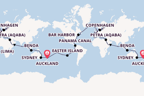 110 day expedition on board the Coral Princess from Auckland
