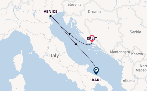 Mediterranean Sea from Split, Croatia with the MSC Lirica