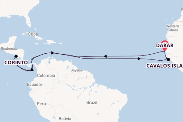 trans-Atlantisch vanaf Dakar, Senegal met de Le Champlain