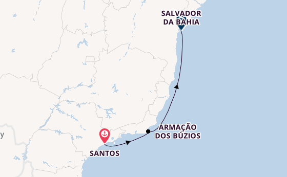 Brazil from Santos, Brazil with the MSC Virtuosa