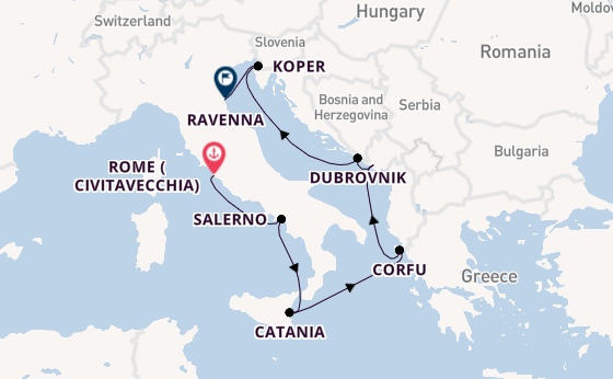 Mediterranean Sea from Rome (Civitavecchia), Italy with the Norwegian Sun
