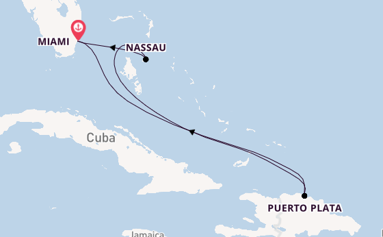 Caribbean from Miami, Florida, USA with the MSC Seashore
