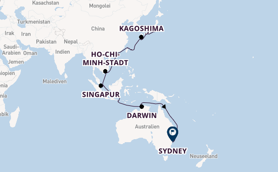 Ostasien ab Tokio, Japan auf der Grand Princess