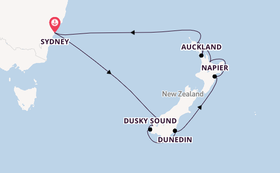 Nieuw Zeeland vanaf Sydney, Australië met de Celebrity Edge 