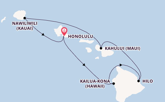 Waikiki Beach Stay  to the Hawaiian Isles Cruising