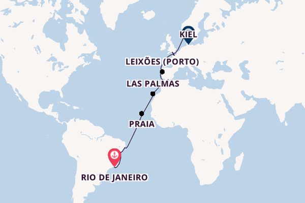 Transatlantik ab Rio de Janeiro, Brasilien auf der Costa Diadema