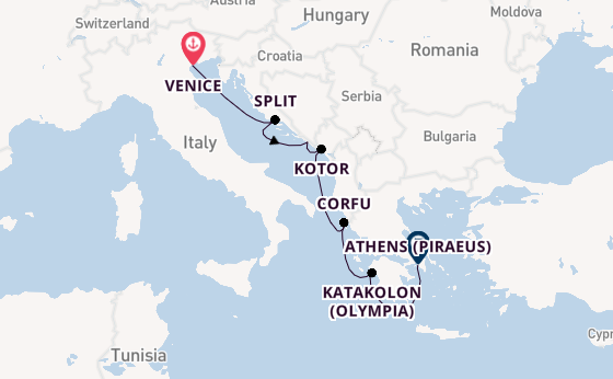 Eastern Mediterranean from Venice, Italy with the Viking Neptune