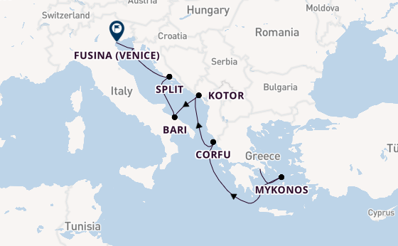 Eastern Mediterranean from Piraeus (Athens), Greece with the EXPLORA I