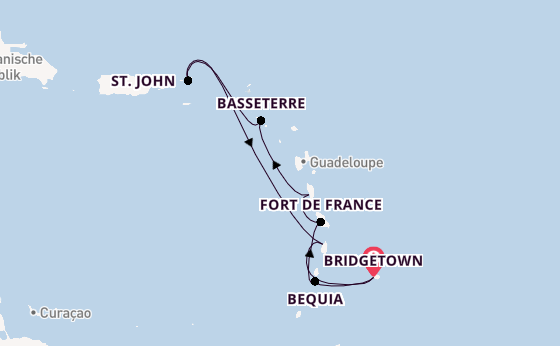 Südliche Karibik ab Bridgetown, Barbados auf der Silver Spirit