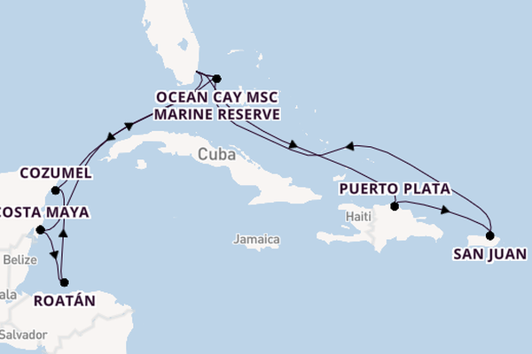 Caribbean from Miami, Florida with the MSC World America