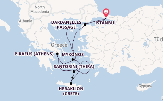Eastern Mediterranean from Istanbul, Turkey with the Costa Pacifica