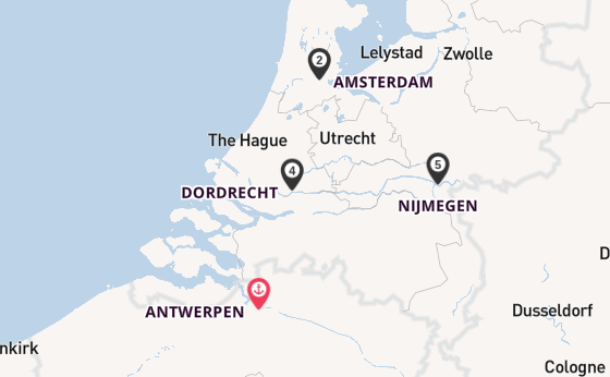 Waal vanaf Antwerpen, België met de VIVA ONE