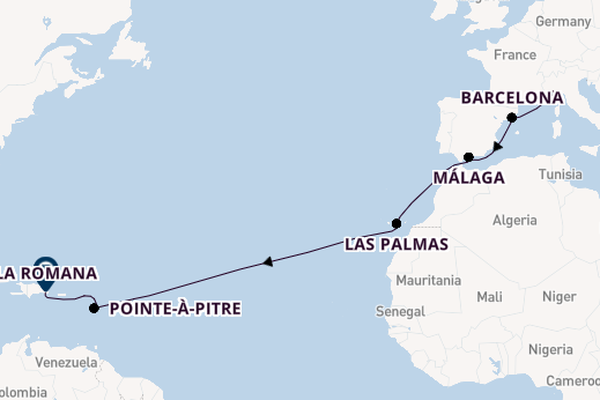 Westelijke Middellandse Zee vanaf Savona, Italië met de Costa Fascinosa