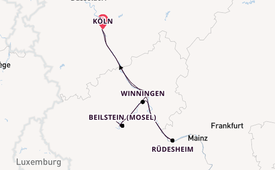 Rhein ab Köln, Deutschland auf der MS VistaSky