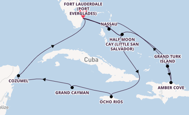 Caribbean from Fort Lauderdale (Port Everglades), Florida, USA with the Nieuw Statendam