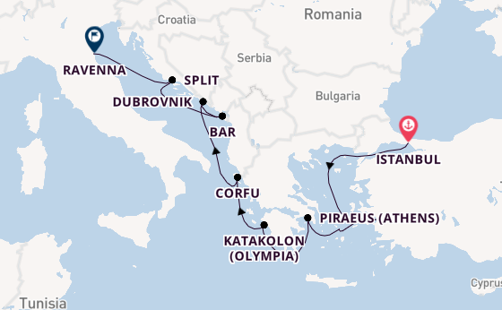 Eastern Mediterranean from Istanbul, Turkey with the Norwegian Viva
