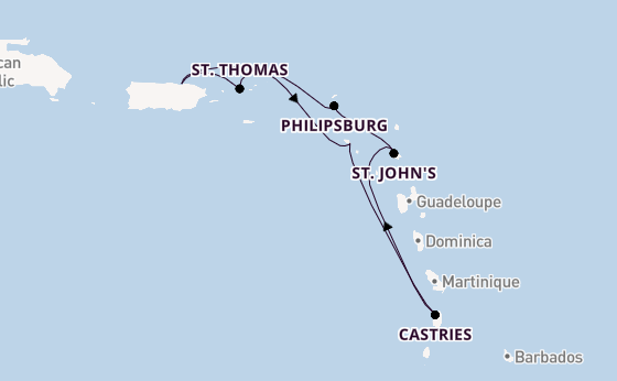 Caribbean from San Juan, Puerto Rico with the Scarlet Lady