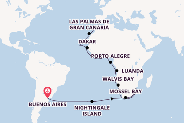 Transatlantic from Buenos Aires, Argentina with the Seabourn Quest