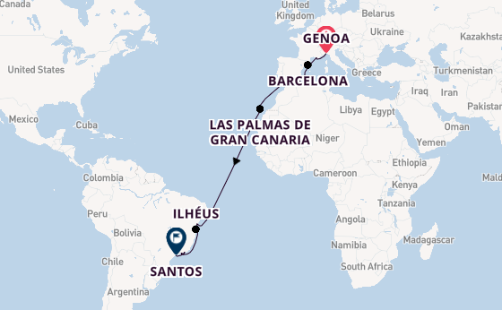 Transatlantic from Genoa, Italy with the MSC Divina