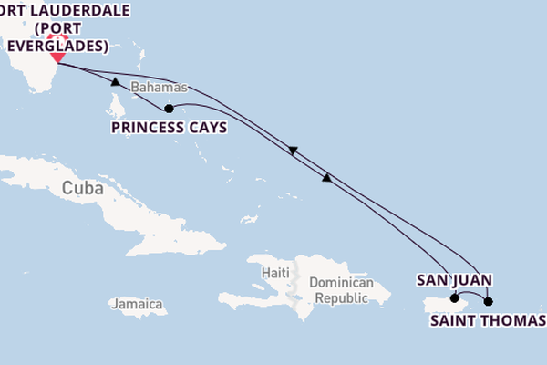 Caribbean from Fort Lauderdale (Port Everglades), Florida with the Sun Princess