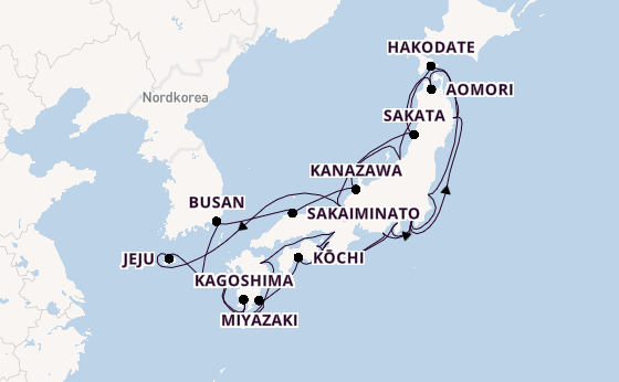 Japan ab Tokio, Japan auf der Diamond Princess