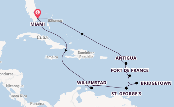 Caribbean vanaf Miami, Verenigde Staten met de Carnival Firenze