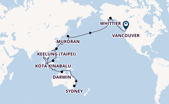 Transpacifisch vanaf Sydney, Australië met de Riviera