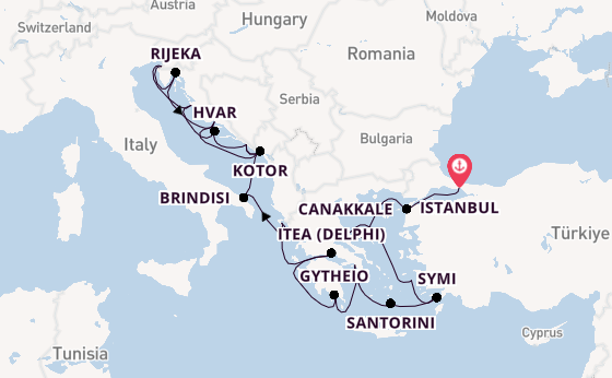 Eastern Mediterranean from Istanbul, Turkey with the Seabourn Ovation 