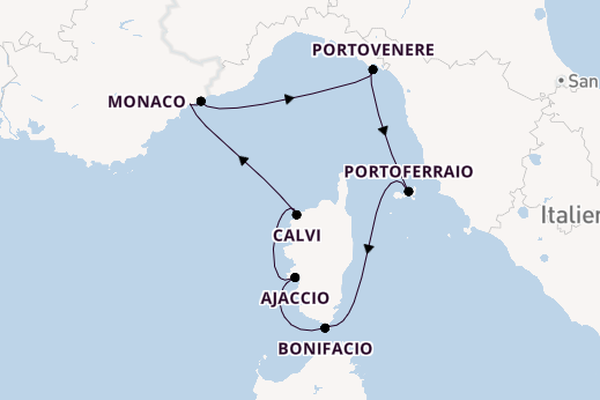 Westliches Mittelmeer ab Nizza, Frankreich auf der Royal Clipper