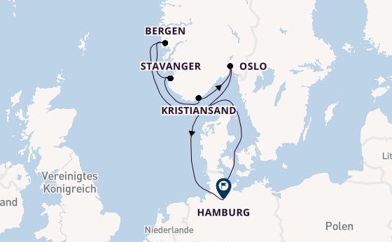 Norwegen ab Kiel, Deutschland auf der Mein Schiff Relax