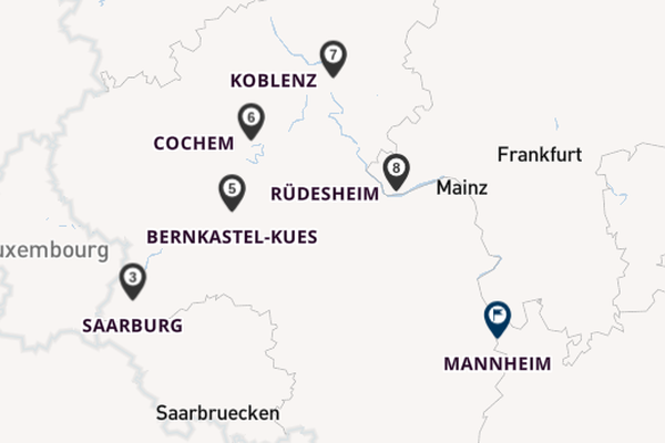 Rijn vanaf Merzig, Duitsland met de KATHARINA VON BORA