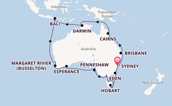 Australië vanaf Sydney, Australië met de Marina