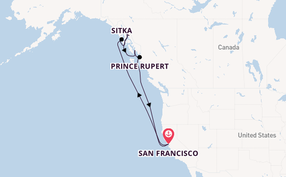 Alaska & West Canada from San Francisco, USA with the Ruby Princess