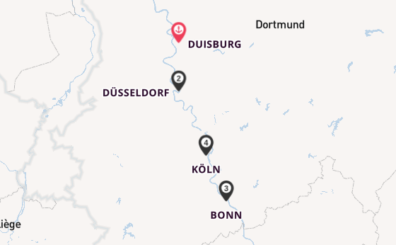 Rhein ab Duisburg, Deutschland auf der A-ROSA AQUA