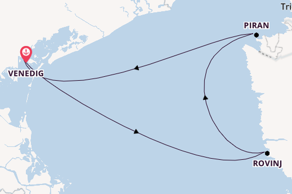 Mittelmeer ab Venedig, Italien auf der Royal Clipper