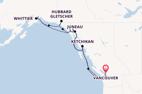 Alaska ab Vancouver, Kanada auf der Westerdam