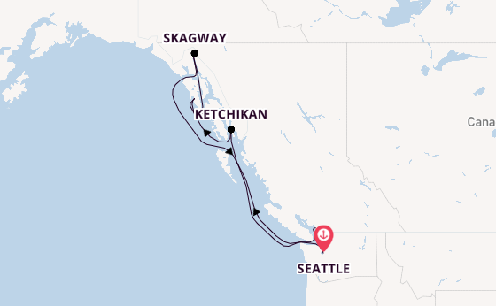 Alaska & West Canada from Seattle, Washington, USA with the Brilliant Lady