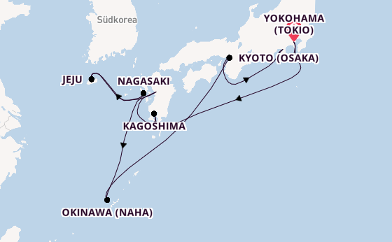 Japan ab Yokohama (Tokio), Japan auf der Celebrity Solstice