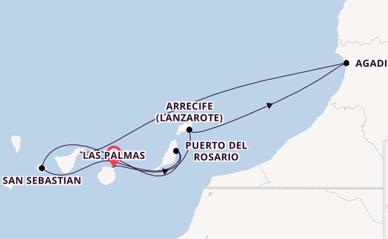 Kanarische Inseln ab Las Palmas, Gran Canaria auf AIDAblu