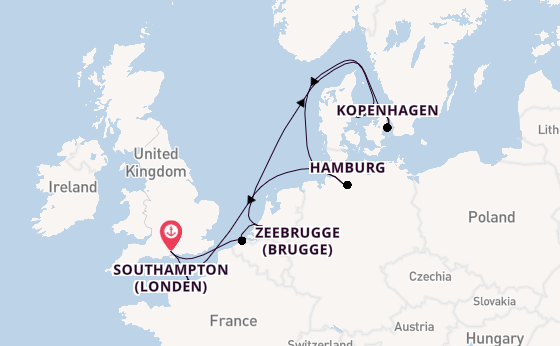 Engeland vanaf Southampton (Londen), Engeland met de Majestic Princess