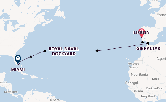 Transatlantic from Lisbon, Portugal with the Silver Ray