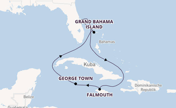 Karibik ab Port Canaveral, USA auf der Adventure of the Seas