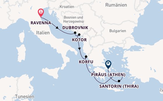 Östliches Mittelmeer ab Ravenna, Italien auf der Norwegian Pearl